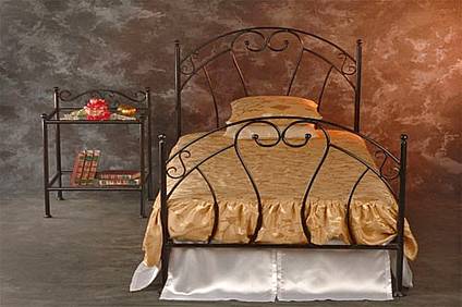 Kovová postel Pamela  90 x 200 cm - patina měděná