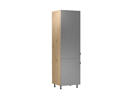 Kuchyňská skříňka pro vestavnou lednici LANGEN D60ZL - světle šedá/dub artisan