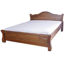 Rustikální manželská postel ALBA bez předního čela - 160 x 200 cm, Olše světlá
