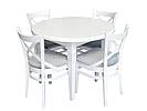 Bílý jídelní set HELENA s kulatým stolem