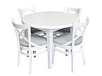 Bílý jídelní set HELENA s kulatým stolem