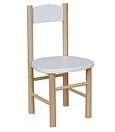 Buková dětská židlička MERCI bílá - bezbarvý lak