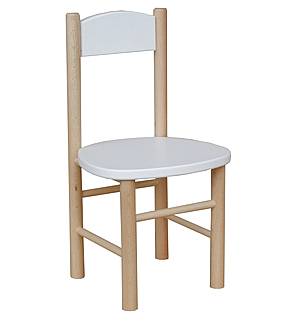 Buková dětská židlička MERCI bílá - bezbarvý lak