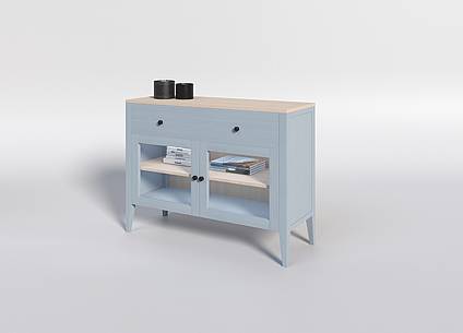 Buková komoda MAROKO KT6 šedomodrá
