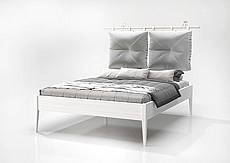 Buková postel MAROKO TA1 200x200 cm se závěsným čelem bílá