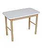 Bukový dětský stůl MERCI: bílá-bezbarvý lak