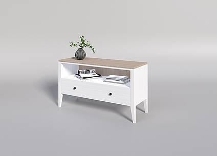 Bukový TV stolek MAROKO White KT3 bílý