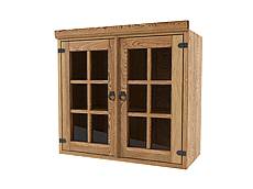Classic Wood horní dřevěná kuchyňská skříňka s prosklenými dvířky GS82
