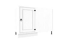 Classic Wood WHITE dřevěná kuchyňská rohová skříňka s dvířky KN100 levá