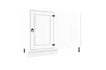 Classic Wood WHITE dřevěná kuchyňská rohová skříňka s dvířky KN100 levá