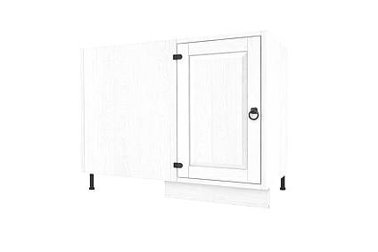 Classic Wood WHITE dřevěná kuchyňská rohová skříňka s dvířky KN100 pravá