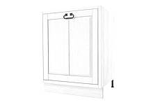 Classic Wood WHITE dřevěná kuchyňská skříňka pro dřez KK62 s třídicím košem