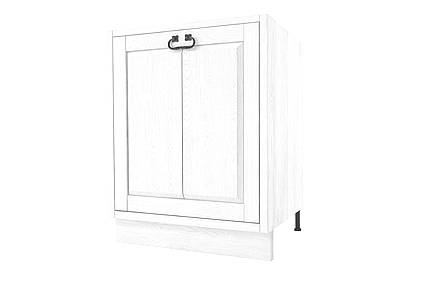 Classic Wood WHITE dřevěná kuchyňská skříňka pro dřez KK62 s třídicím košem