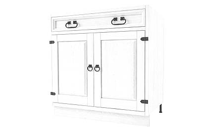 Classic Wood WHITE dřevěná kuchyňská skříňka s dvířky a šuplíkem KDS82