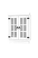 Classic Wood WHITE horní dřevěná kuchyňská skříňka s prosklenými dvířky GS82