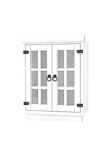 Classic Wood WHITE horní dřevěná kuchyňská skříňka s prosklenými dvířky GS82