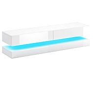 COSMO TV stolek s LED osvětlením bílý / bílý lesk