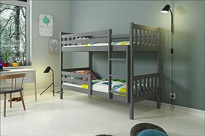Dětská patrová postel CARINO - barva grafit
