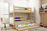 Dětská patrová postel TAMI s přistýlkou 190 cm - barva přírodní