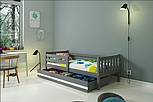 Dětská postel CARINO se šuplíkem - barva grafit