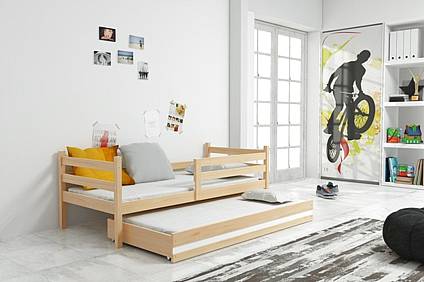 Dětská postel ERYK s přistýlkou 190 cm - barva přírodní