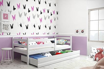 Dětská postel ERYK se šuplíkem 190 cm - barva bílá