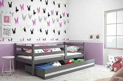 Dětská postel ERYK se šuplíkem 190 cm - barva grafit