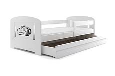 Dětská postel Filip se šuplíkem - barva bílá - autíčko