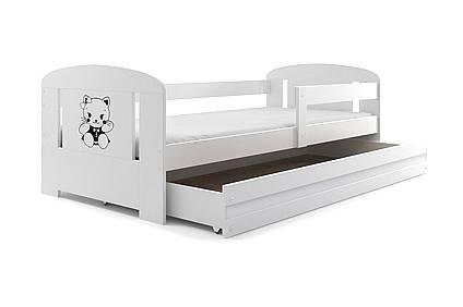 Dětská postel Filip se šuplíkem - barva bílá - kočička