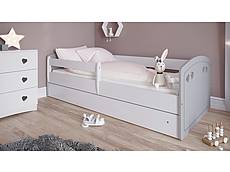 Dětská postel JULIE 140 x 80 se šuplíkem, šedá