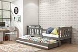 Dětská postel KUBÍK s přistýlkou 190 cm - barva grafit