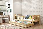 Dětská postel KUBÍK s přistýlkou 190 cm - barva přírodní