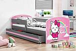 Dětská postel LUKI se šuplíkem - barva grafit - KOČIČKA