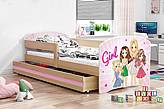 Dětská postel LUKI se šuplíkem - barva přírodní borovice - GIRL
