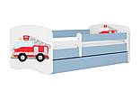 Dětská postel MONTE - požární auto 140x70 cm, se šuplíkem