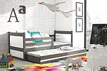 Dětská postel s přistýlkou RICO  200 cm - barva grafit