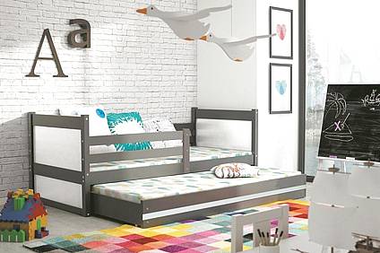 Dětská postel s přistýlkou RICO  200 cm - barva grafit