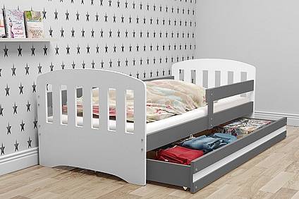Dětská postel se šuplíkem CLASSIC - grafit