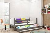 Dětská postel TAMI s přistýlkou 190 cm - barva grafit