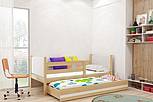 Dětská postel TAMI s přistýlkou 200 cm - barva přírodní