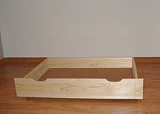 Dřevěný šuplík pod postel, š. 97cm, šedý