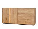 Dubová komoda PARIS  165 cm, s osvětlením