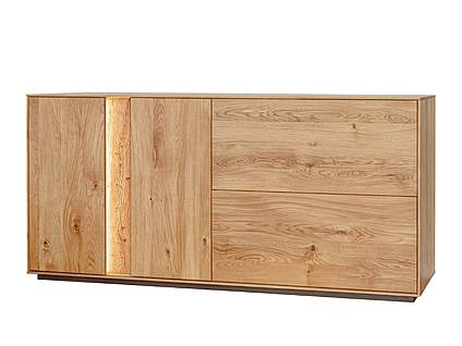Dubová komoda PARIS  185 cm, s osvětlením
