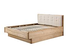 Dubová postel DENVER 14 140x200 cm s úložným prostorem potahová látka ECRU