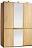 Dubová skříň ATLANTA 03, 3D se zrcadlem- olej dub přírodní