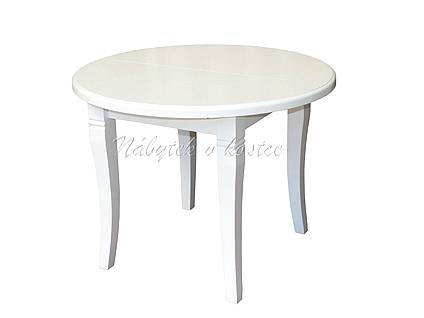 Dubový bílý kulatý stůl JARO 100 - 140 cm rozkládací
