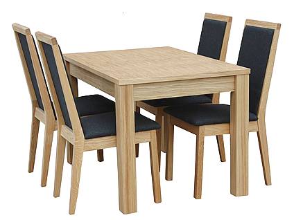 Dubový jídelní set s rozkládacím stolem