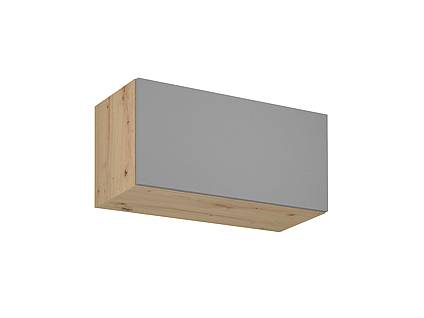 Horní kuchyňská skříňka výklopná LANGEN G80K - světle šedá/dub artisan