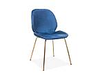 Jídelní čalouněná židle ADRIEN velvet zlatý - modrá BLUVEL - 86