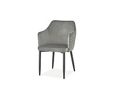 Jídelní čalouněná židle ASTOR velvet černá - šedá BLUVEL 14